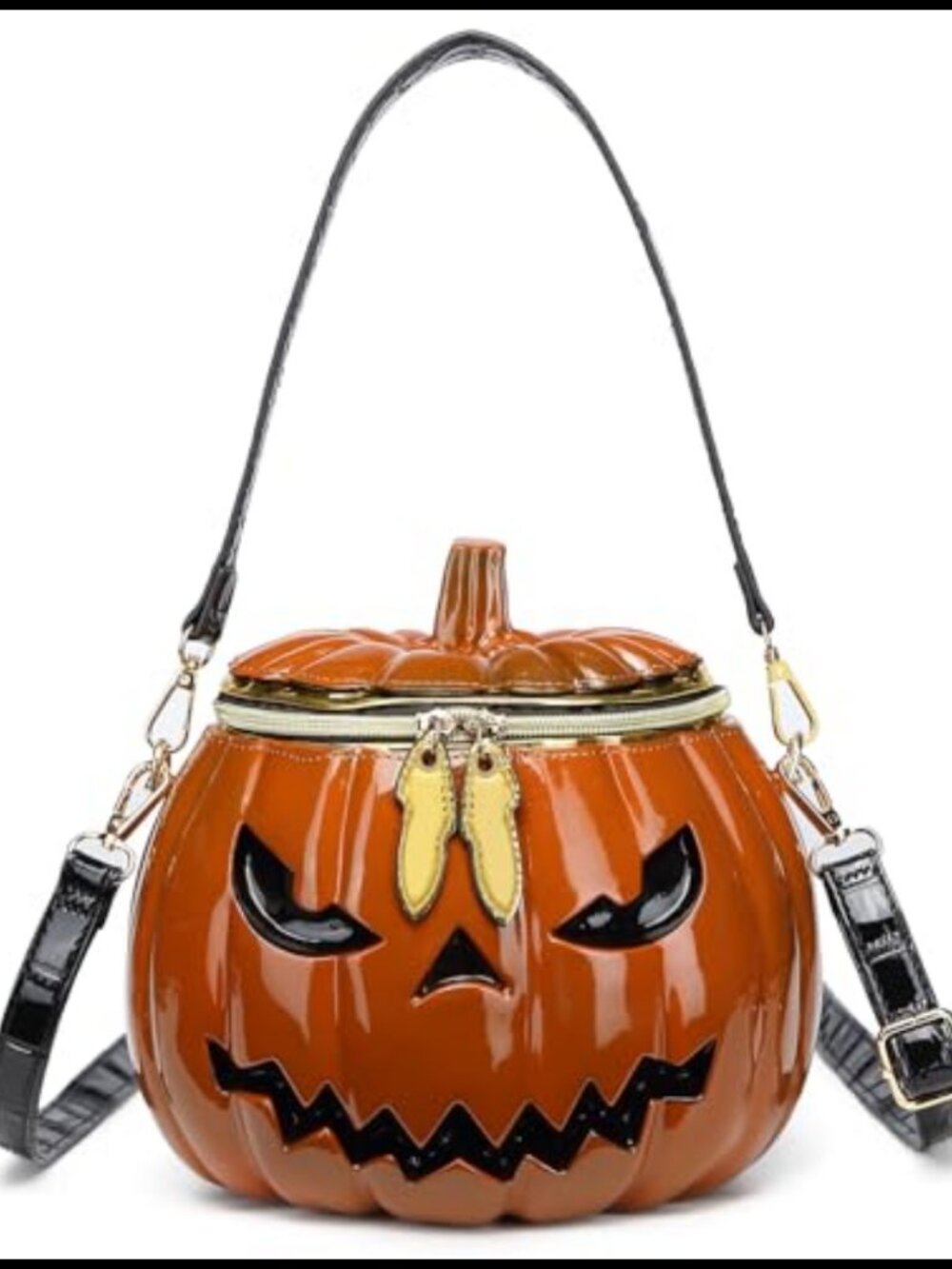 Pumpkin Shaped Purse PVC Crossbody Bag Halloween Novelty Handbag
